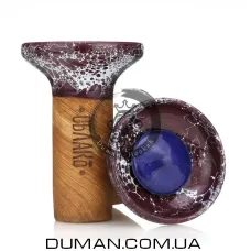 Чаша Oblako Flow Blue on Burgundy Marble