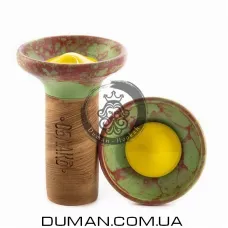 Чаша Oblako Flow Yellow on Light Green Red Marble