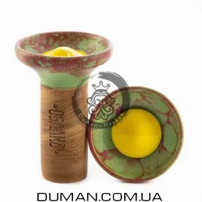 Чаша Oblako Flow Yellow on Light Green Red Marble