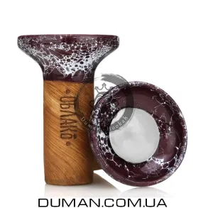 Чаша Oblako Flow White on Burgundy Marble