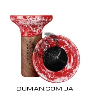 Чаша Oblako Flow Black on Red Marble