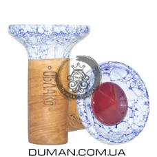 Чаша Oblako Flow Burgundy on White/Blue Marble