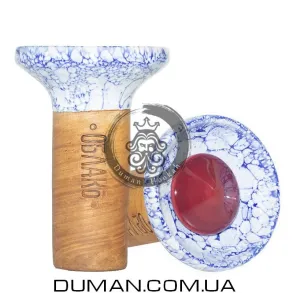 Чаша Oblako Flow Burgundy on White/Blue Marble