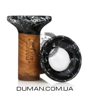 Чаша Oblako Flow White on Black Marble