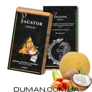 Безтютюнова суміш Bagator Melon, Coconut, Caramel (Багатор Диня, Кокос, Карамель) 50г