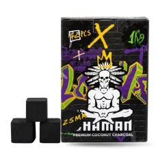 Кокосовый уголь Shaman (Шаман) | Картон 1 кг 72 куб 25*25*25 мм