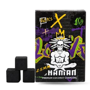 Кокосовый уголь Shaman (Шаман) | Картон 1 кг 72 куб 25*25*25 мм