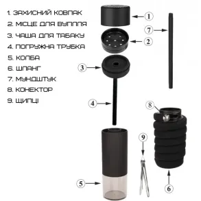 Кальян портативный Yahya Tube Black