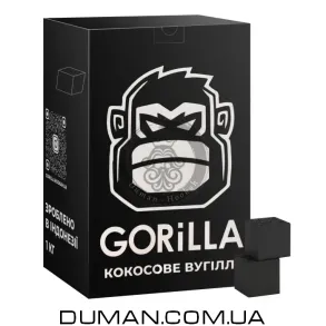 Кокосовый уголь Gorilla (Горилла) | 1 кг 72 шт 25*25*25 мм