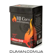Кокосовый уголь HJ Coco Premium | Картон 1кг 72 шт 25*25*25 мм