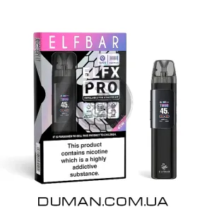 Багаторазова Pod система Elf Bar ELFX Pro 1200 mAh + 2 картриджа | Black + Подарунок 