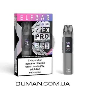 Багаторазова Pod система Elf Bar ELFX Pro 1200 mAh + 2 картриджа | Gray + Подарунок